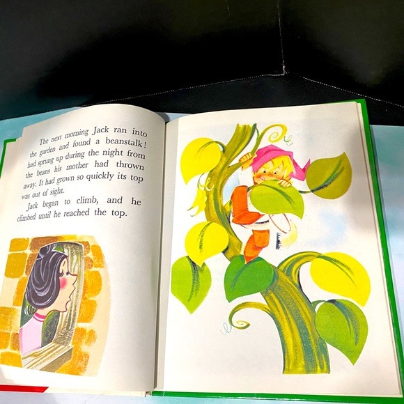 FAIRY TALE VINTAGE 60s JACK AND THE BEANSTALK HARDCOVER RETOLD ENGLISH STORYBOOK - Picture 7 of 15